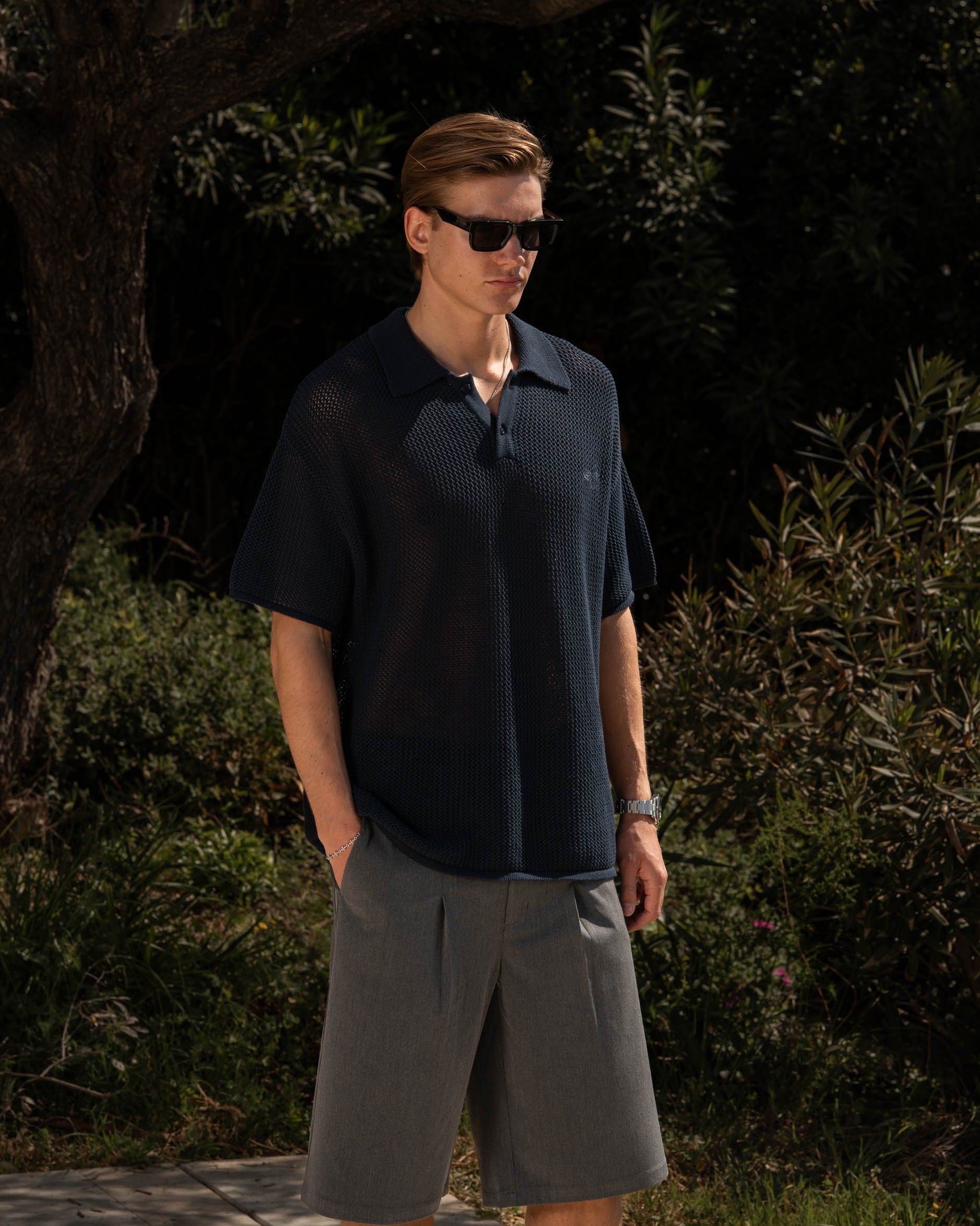 Knitted Polo Navy